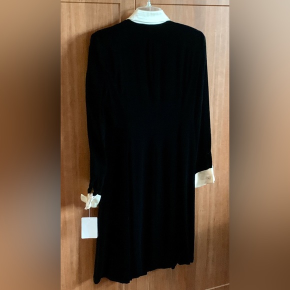 1990s Vtg Women’s 8 Collared Cuffed LAUREN RALPH LAUREN Velour Textured Dress - Picture 7 of 16
